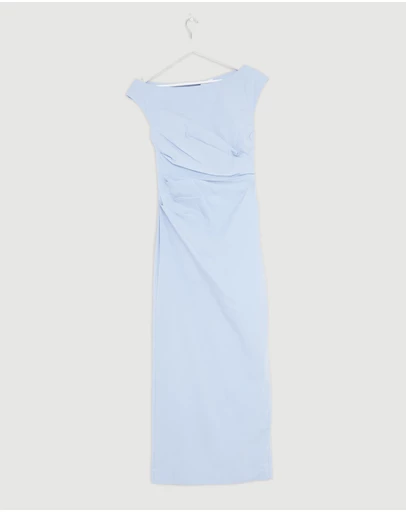 Revibe - Repaired Shona Joy Campbell Off Shoulder Maxi Dress - AU 8