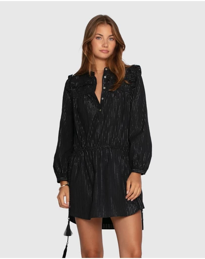 Belle & Bloom - Off the Vine Lurex Stripe Mini Dress