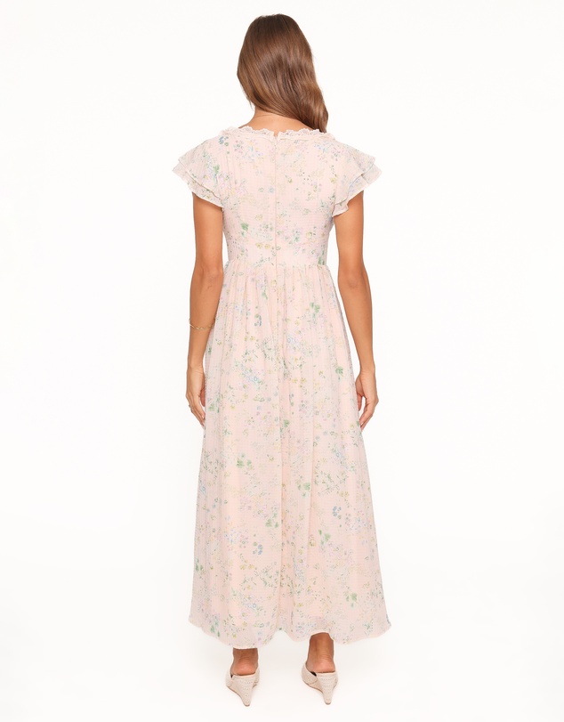 Petal & Pup - Angelica Midi Dress - Pastel Pink Floral