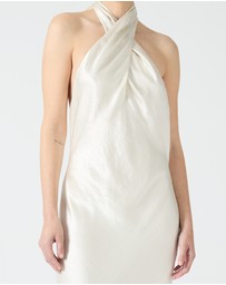 Third Form - Crush Wrap Neck Floor Length