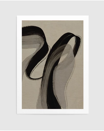 Olive et Oriel - Gray And Black Strokes No 5 by Treechild Art Print