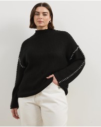 Atmos&Here Curvy - Arna Blanket Stitch Jumper