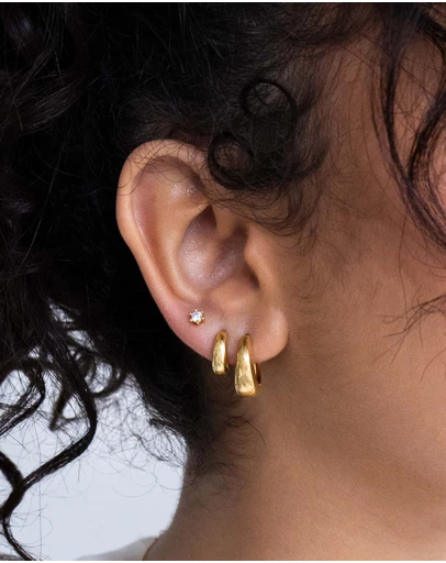 The Silver Collective - Ella Mini Hoops Gold