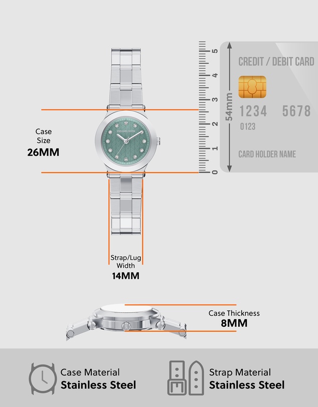 Michael Kors - Billie Silver Tone Analogue Watch