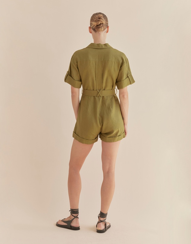 Amelius - Surreal Linen Playsuit