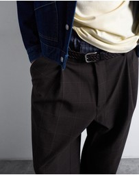 Topman - Wide Leg Check Smart Trousers