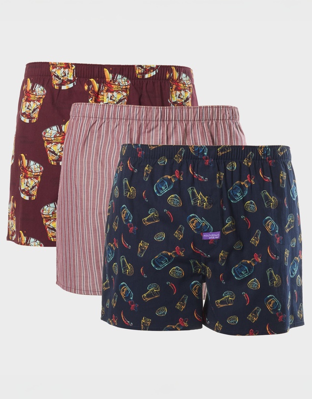 Mitch Dowd - Mens Old Fashioned Boxer Shorts 3 Pack - Multi