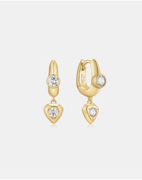 Ania Haie - Ania Haie Gold U-Shaped Shield Drop Huggie Hoop Earrings