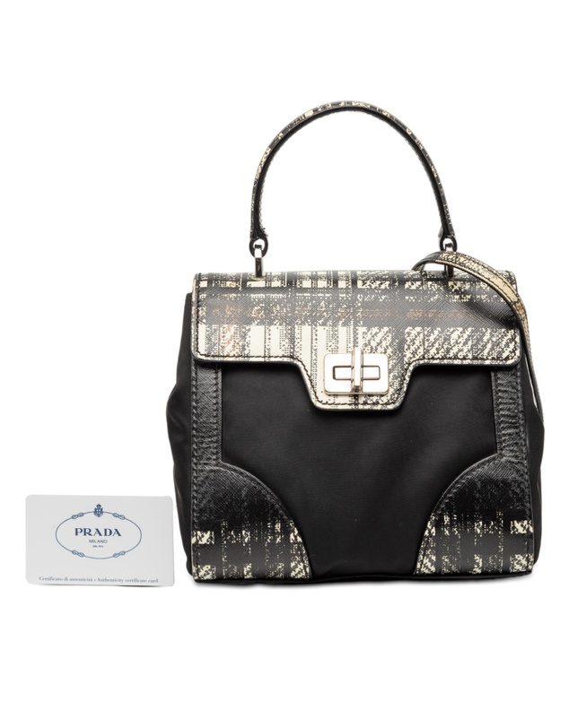 Pre-Loved by Azura Reborn - Pre-Loved Tartan Saffiano Trimmed Tessuto Satchel