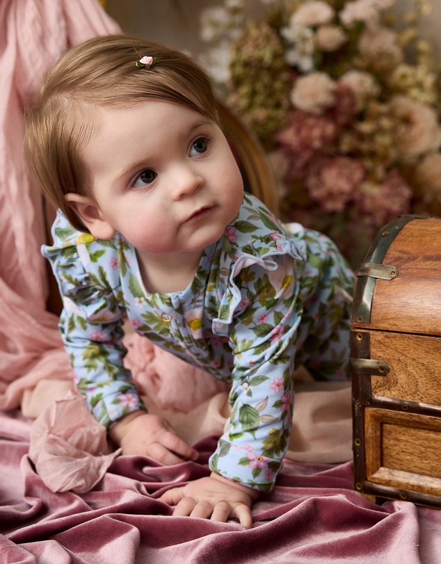 Fleur Harris - 'Heirloom Treasures' Precious Frill Coverall in Soft Teal