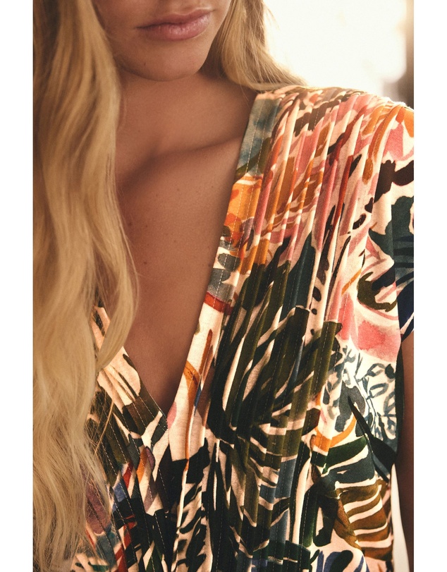 NEXT - Pintuck V-Neck Top