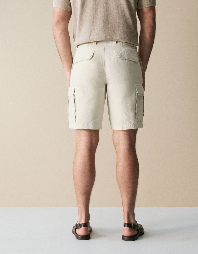 Trenery - Linen Cotton Utility Short in Off White