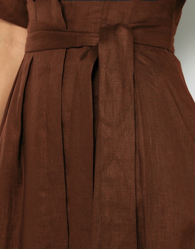 AERE - Orien Tuck Waist Linen Shirt Dress