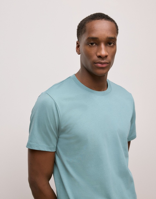 Trenery - Cotton Jersey Crew T-shirt in Jade Green