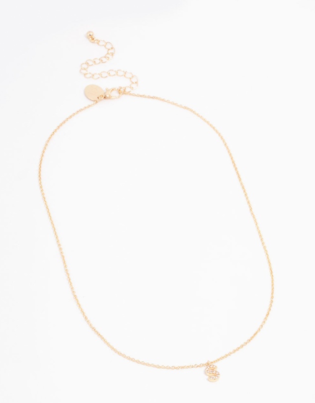 Lovisa - Gold Plated Cubic Zirconia Letter S Necklace