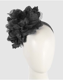 Fillies Collection - Large Black Flowers Headband