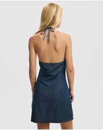Cotton On - Sloan Lightweight Denim Halter Dress