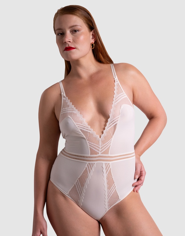 Passionata - Rodeo Plunge Opaque & Lace Lingerie Bodysuit