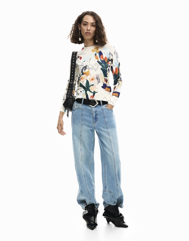 Desigual - Lightweight sweater with plants