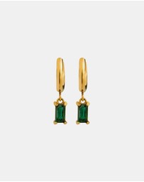 Zoe Olivia - Waterproof Mini Emerald Cut Pendant Hoops