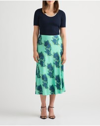 David Lawrence - Cara Satin Midi Skirt