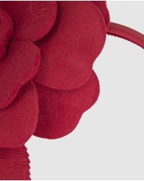 Max Alexander - Felt Red Flower Racing Fascinator Headband