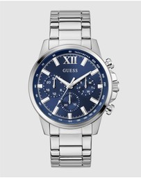 GUESS - Guess Men's Silver Tone 44mm Multi-function Watch