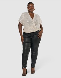 Pink Dusk by Curve Project - Flashy Sequin Top