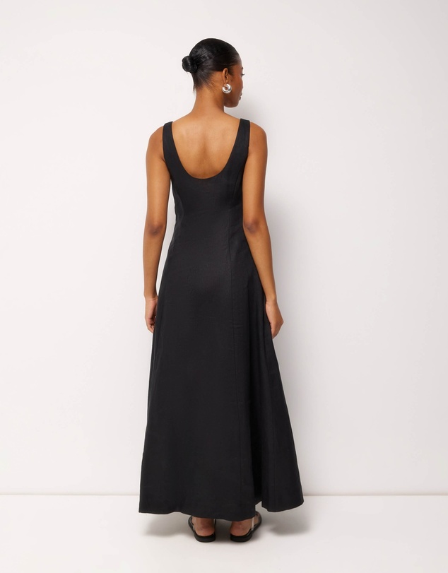 Revibe - Repaired AERE Fern Linen Maxi Dress - AU 10