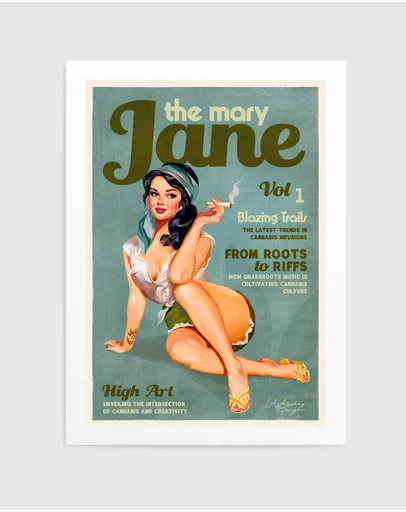 Olive et Oriel - Mary Jane Retro Vintage Pinup by The Whiskey Ginger Art Print