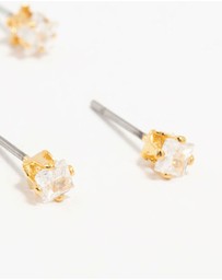 Lovisa - Gold Plated Brass Star & Marquise Cubic Zirconia Earrings 4-Pack