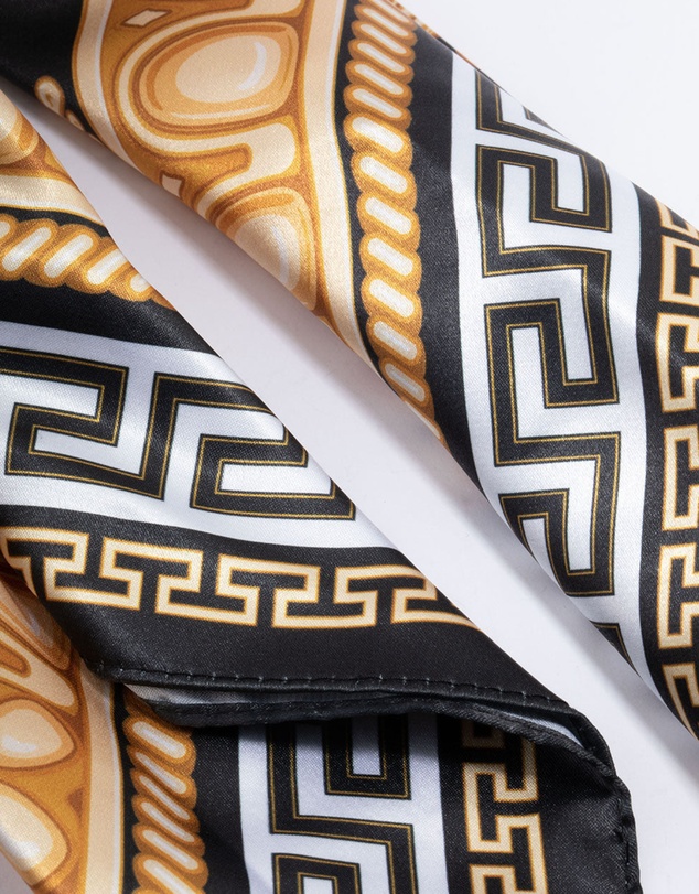 Lovisa - Black Fabric Vintage Double Print Scarf