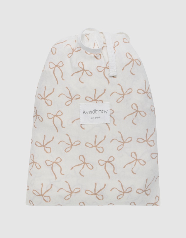 Kynd Baby - Fitted Cot Sheet in Ivory Bow