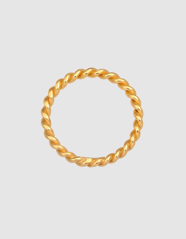 Elli Jewelry - Ring Twisted 925 Sterling Silver Gold-Plated