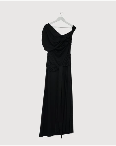 Revibe - Repaired CHANCERY Margot One Shoulder Drape Maxi Dress - AU 18