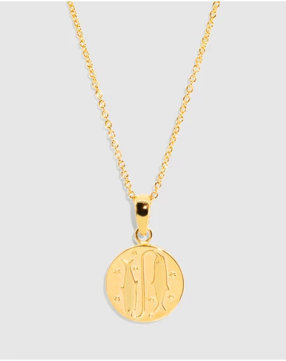 Molten Store - The Gold Pisces Zodiac Pendant Necklace
