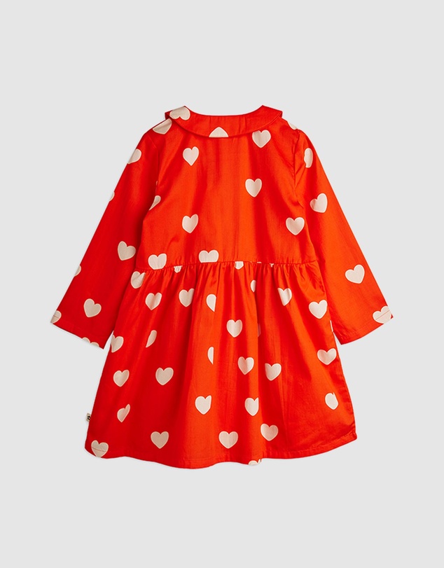 Mini Rodini - Hearts Aop Woven LS Dress - Babies-Teens