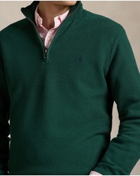 Polo Ralph Lauren - Mesh-Knit Cotton Quarter-Zip Sweater