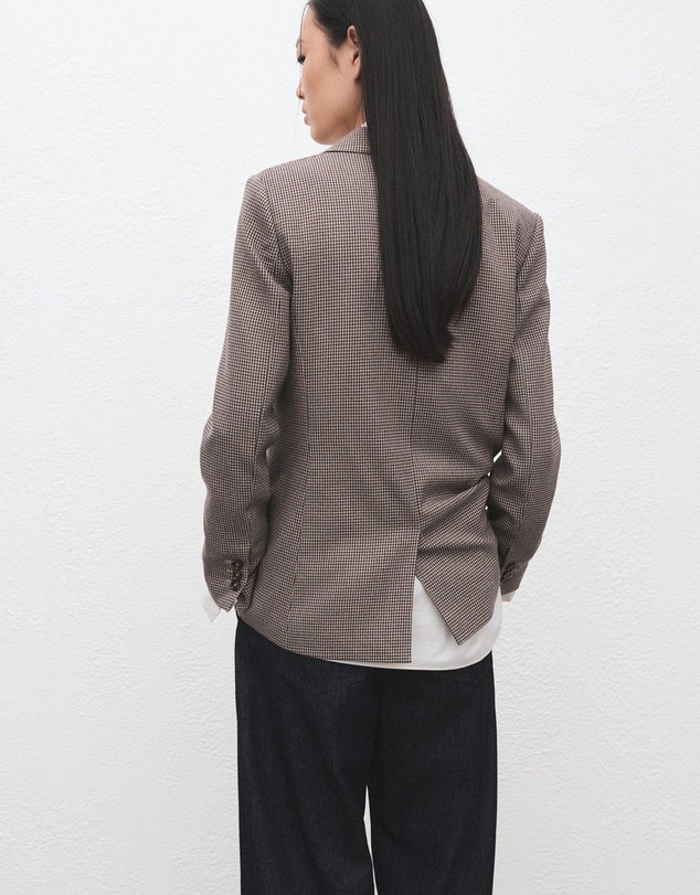 M.N.G - Double-Breasted Micro-Houndstooth Jacket