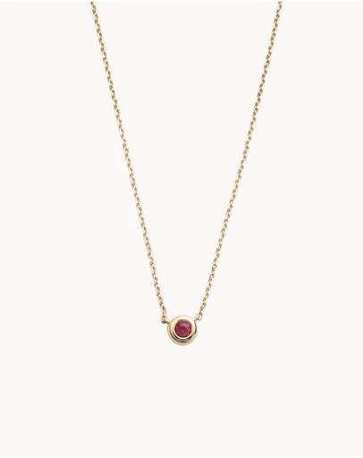 Kirstin Ash - Petite Birthstone Necklace July Ruby