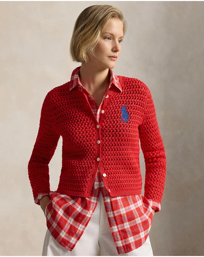 Polo Ralph Lauren - Big Pony Crocheted Cotton Cardigan