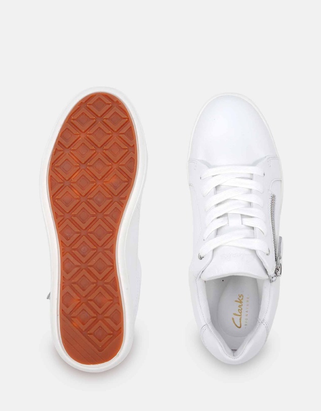 Clarks - Burrow White-White Sole