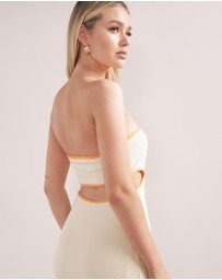 Dazie - Coco Ribbed Jersey Strapless Midi Dress