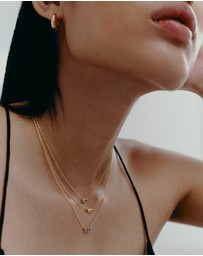Kirstin Ash - Baguette Birthstone Necklace January Garnet
