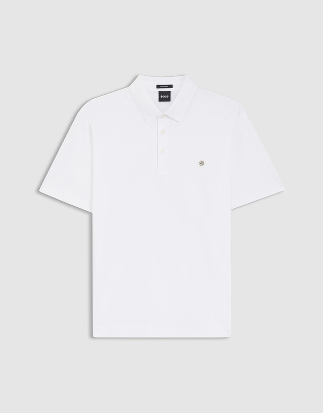BOSS - Mercerised-Cotton Polo Shirt With Double Monogram