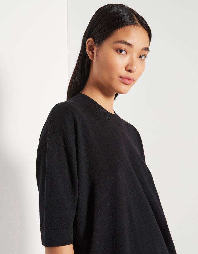 JH Lounge - JHL Crew S/S Sweater (Cotton Cashmere) Black