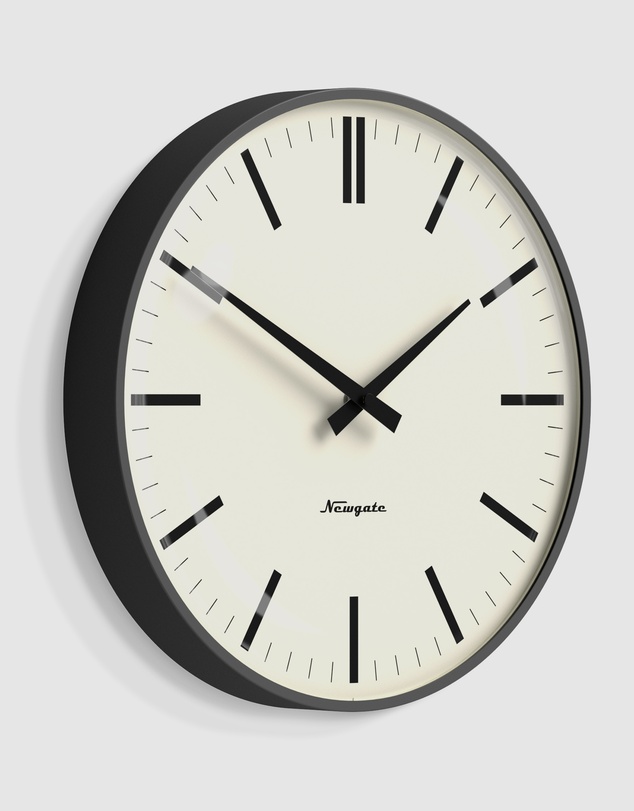 Newgate - Newgate Radio City Wall Clock Bold Black Marker Dial - Matte Blizzard Grey