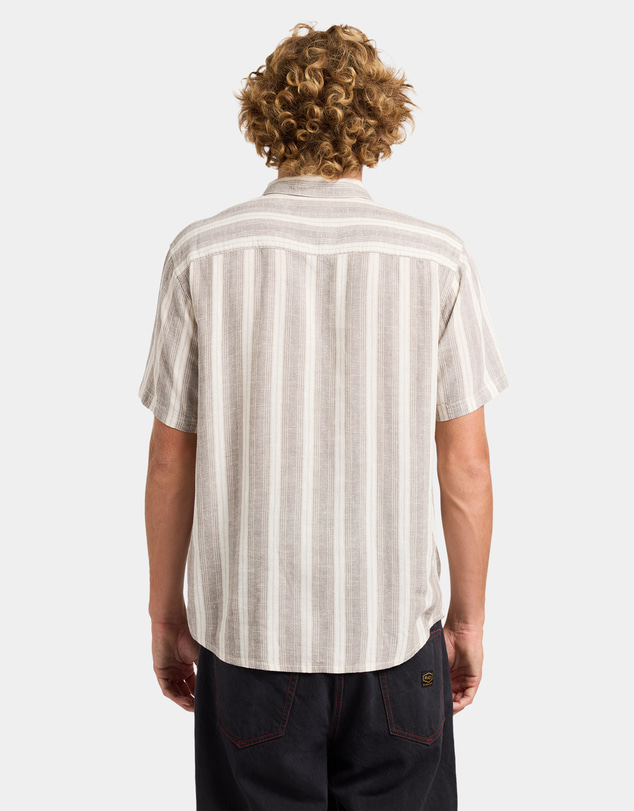 RVCA - Mens Beat Stripe Short Sleeve Shirt
