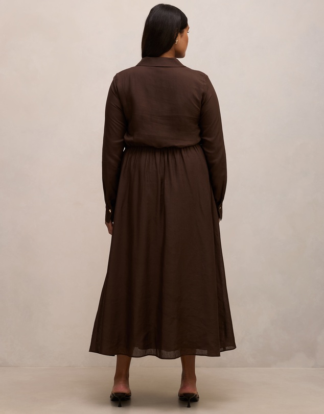 Forever New Curve - Francesca Curve Button Shirt Midi Dress