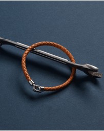 Najo - Mariner Tan Leather & Steel Bracelet (21cm)